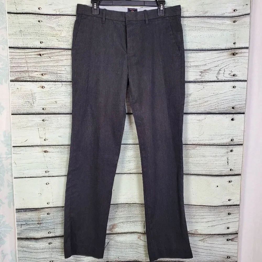 Gap Khakis Men's Tailored Straight Fit Pants 32x32 Charcoal Gray Dress Slacks